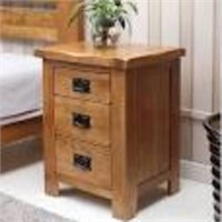 Arphasle 100% Oak Solid Wood Bedside Cabinet 3