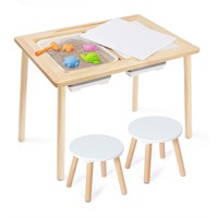 Frogprin Sensory Table with 2 Pack Wooden Kids Sto