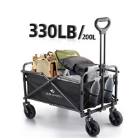 Collapsible Folding Wagon with Wheels, Heavy Duty