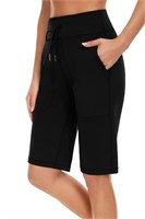 Size Large movvoche Women's 12" Bermuda Shorts