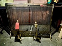 Fireplace Screen with Dog Irons
