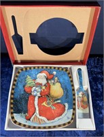 Christmas Santa 30cm Plate w/ Cake Server