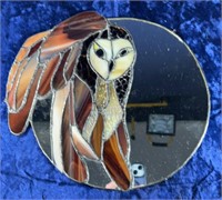 Stained Glass Owl Mirror