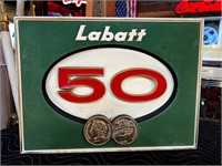 20 x 15” Felt Labatt 50 Sign