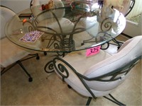 GLASS TOP TABLE WITH 4 CHAIRS AS IS