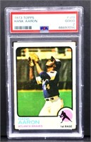 Graded 1973 Topps Hank Aaron baseball card