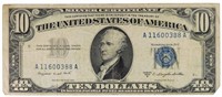 1953-B $10 Silver Certificate - Blue Seal