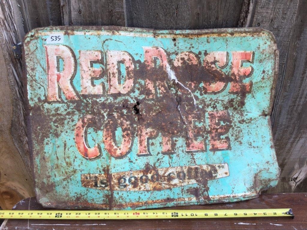 Red Rose Coffee Tin Sign