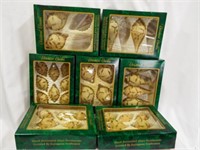 (7) Boxes of Matching Glass Christmas Ornaments