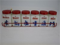 Milk Glass Spice Containers With Stand