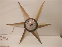Mid Century Modern atomic brass star clock