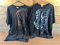 Grim Reaper & Skull Shirt Pair 2XL