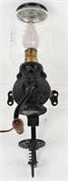 ARCADE CAST IRON CRYSTAL COFFEE GRINDER LAMP