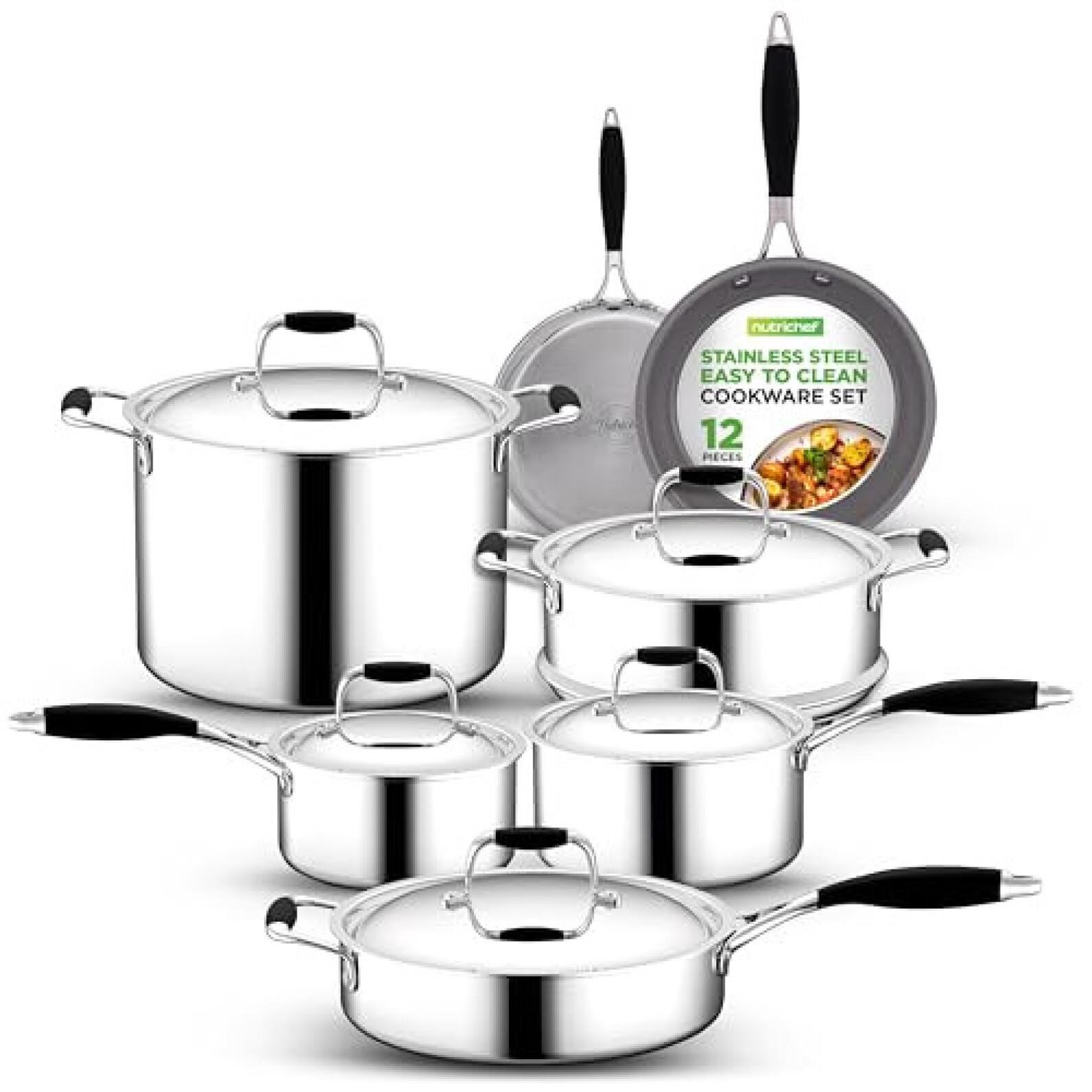 NutriChef Kitchenware Pots & Pans Set - 12-Piece S