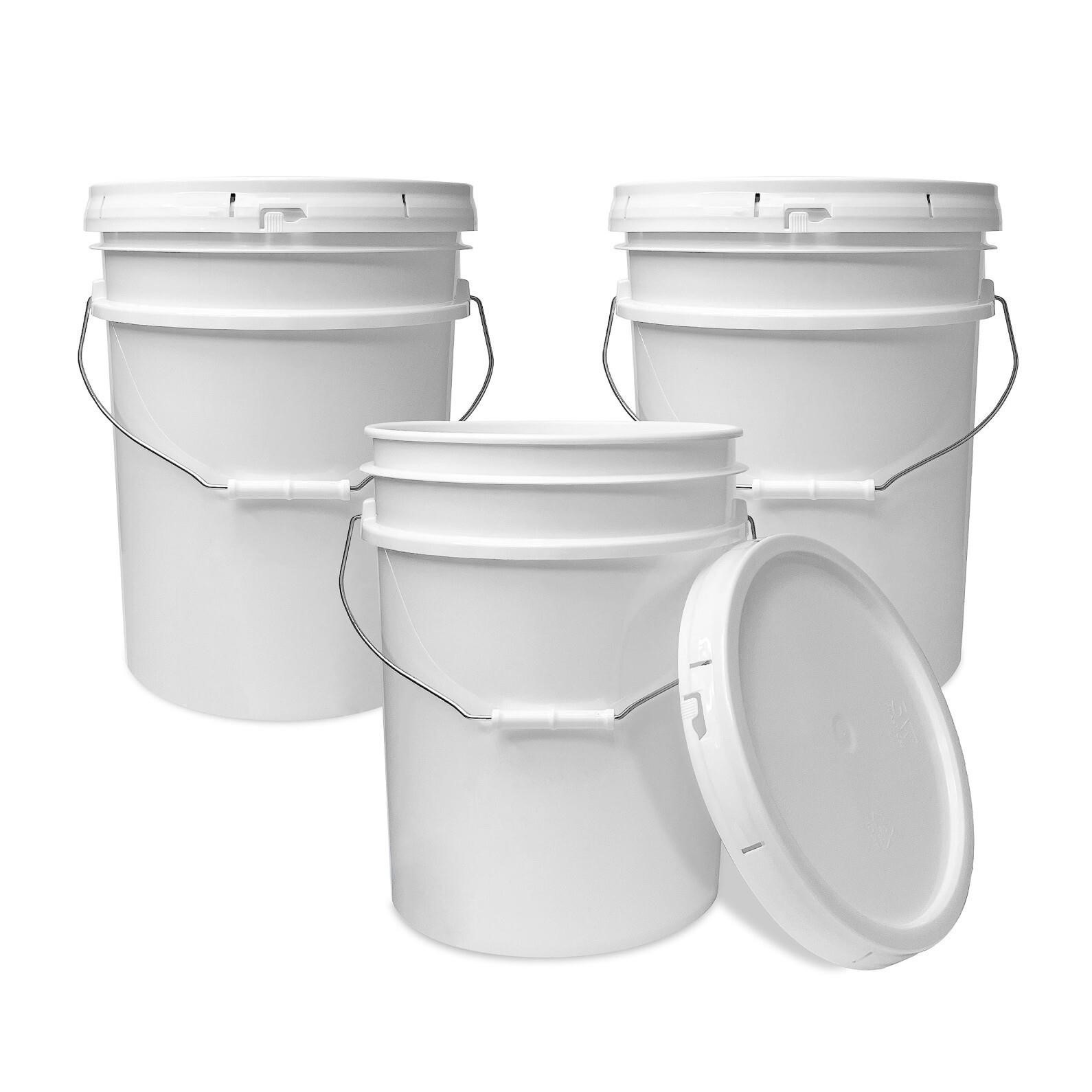 Living Whole Foods 5 Gallon White Bucket & Lid - S