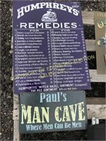 METAL MAN CAVE & REMEDIES SIGN