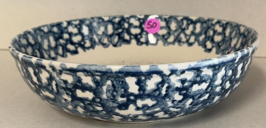 Blue & White Spongeware Bowl