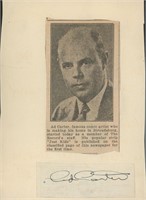 Ad Carter newspaper clip and signature