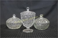 Three Crystal Candy Dishes