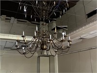 {each} 24-Light, Antique Brass Chandelier