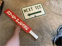 VINTAGE GOLF "NEXT TEE" PRESSED STEEL SIGN