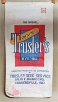 VINTAGE TRUSLER'S HYBRIDS CORN SEED SACK, BAG