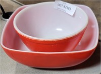 2 PC. SET OF PYREX RED BOWLS