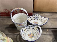 3 Pc. Hand Painted Dishes