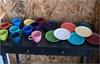 Fiesta coffee cups and plates