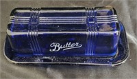 cobalt butter dish