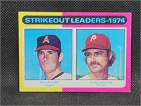 1975 Topps #312 Strikeout Leaders Nolan Ryan &