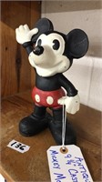 ANTIQUE 9 1/4" CAST IRON MICKEY MOUSE BANK