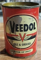 VEEDOL OILS & GREASES FULL TIN CAN