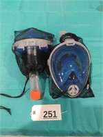 2 Adult Full Face Snorkel Masks