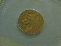 (1) 1910 $2 1/2 GOLD Indian Head quarter eagle