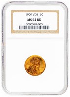 Coin 1909 VDB Lincoln Cent-NGC-MS64RD