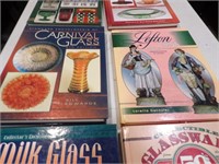6) assorted glass collector's books/price guides