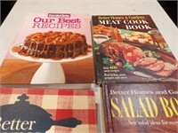 4) assorted cookbooks