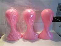 LOT 3 NEW PINK MANNEQUIN HEAD DISPLAY