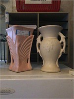 (2) McCoy Pottery Vases (9" Tall)