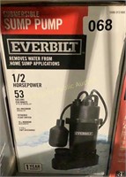 Everbilt Submersible Sump Pump 1/2HP $177 Retail