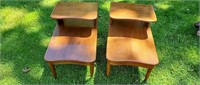 2 end tables solid wood