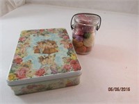 New Sealed Victorian Tin with Stationary, Pint