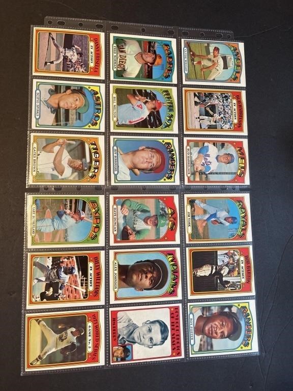 Lot of (18) Vintage 1972 Topps Baseball Cards