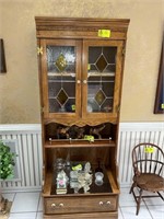 Riverside 4 shelf 1 drawer 2 door stained glass ca