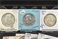 (7) Franklin Silver Half Dollars: