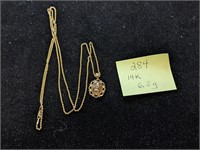 14k Gold 6.2g Necklace and Pendant