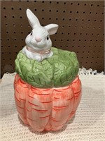 Rabbit and carrot cookie Jar