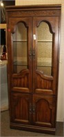 Narrow China Cabinet with Wire Doors