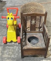 (JL) Playskool Riding Toy , Wood Potty Seat and